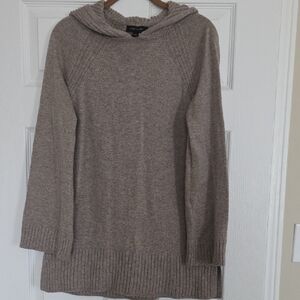 Ann Taylor Heathered Brown Hooded Sweater